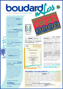 boudard imprimeur ISO 14001 niveau 1