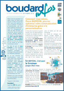 Septembre 2015 - personnalisation impression numérique - imprimés livrés à domicile - presse numérique multi supports - cartes de voeux - trames offset et numérique - TRIMAN